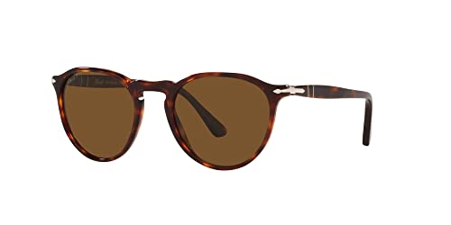 Persol PO3286S Round Sunglasses, Havana/Brown Polarized 51mm