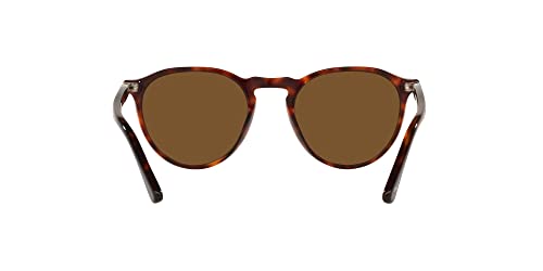 Persol PO3286S Round Sunglasses, Havana/Brown Polarized 51mm