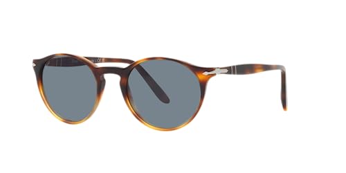 Persol Round Sunglasses in Tortoise with Light Blue