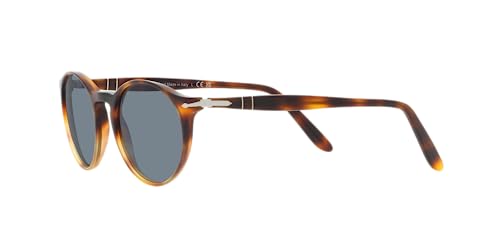 Persol Round Sunglasses in Tortoise with Light Blue