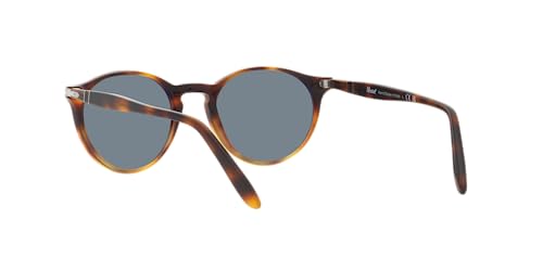 Persol Round Sunglasses in Tortoise with Light Blue