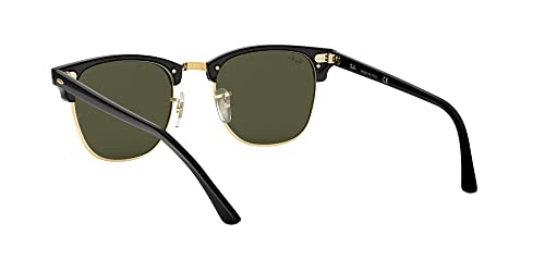 Ray-Ban Clubmaster Square Sunglasses, Black & Gold, 49mm