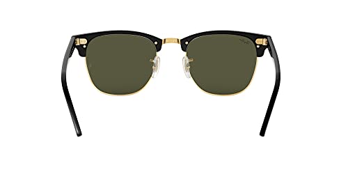 Ray-Ban Clubmaster Square Sunglasses, Black & Gold, 49mm