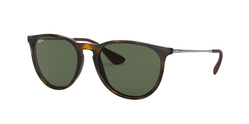 Ray-Ban Erika Round Sunglasses, Light Havana/Dark Green