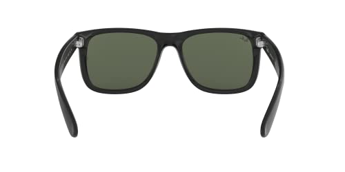 Ray-Ban RB4165 Justin Sunglasses, Black/Dark Green, 55mm