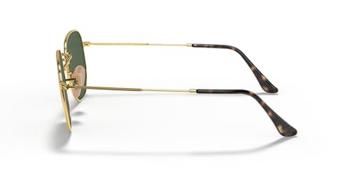 Ray-Ban Hexagonal Flat Lens Sunglasses, Gold/G-15 Green