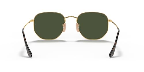 Ray-Ban Hexagonal Flat Lens Sunglasses, Gold/G-15 Green