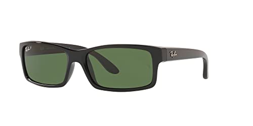 Ray-Ban RB4151 Rectangular Black/Polarized Green Sunglasses 59mm