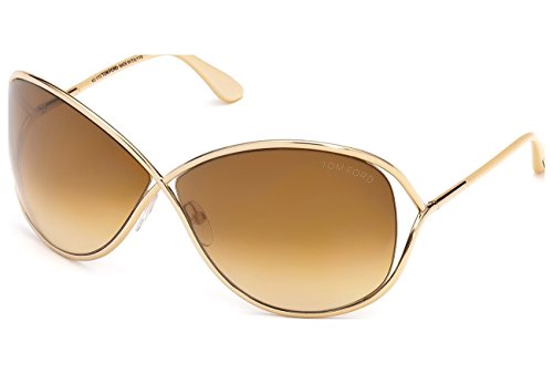 Miranda Shiny Rose Gold Brown Gradient Sunglasses