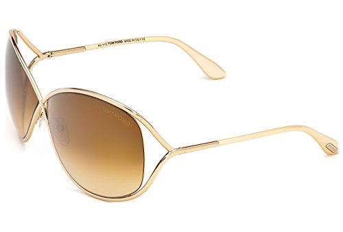 Miranda Shiny Rose Gold Brown Gradient Sunglasses