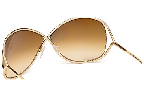 Miranda Shiny Rose Gold Brown Gradient Sunglasses
