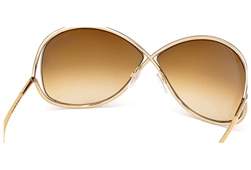 Miranda Shiny Rose Gold Brown Gradient Sunglasses