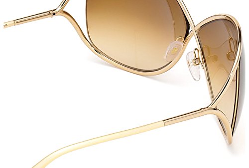 Miranda Shiny Rose Gold Brown Gradient Sunglasses