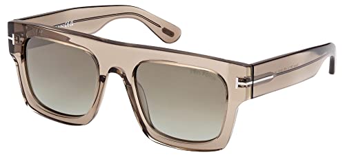 Tom Ford FAUSTO Transparent Brown/Green Unisex Sunglasses