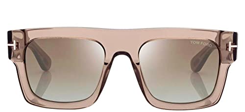 Tom Ford FAUSTO Transparent Brown/Green Unisex Sunglasses