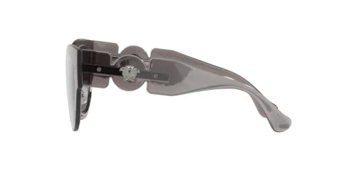 Versace Women's Transparent Grey Mirror Silver Sunglasses, 53MM