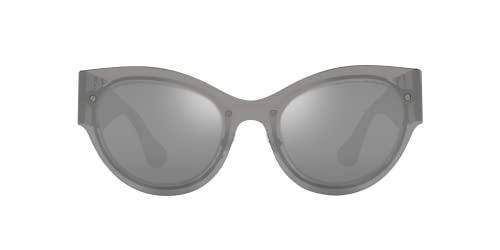 Versace Women's Transparent Grey Mirror Silver Sunglasses, 53MM
