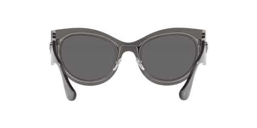 Versace Women's Transparent Grey Mirror Silver Sunglasses, 53MM