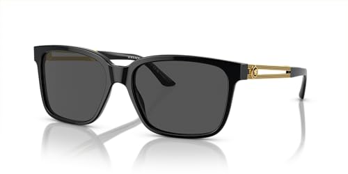 Versace Men's Sunglasses: Black Frame, Grey Lenses