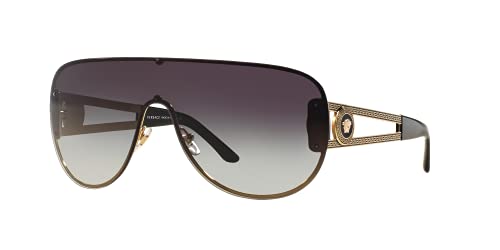 Versace Woman Sunglasses: Gold Frame, Grey Gradient Lenses
