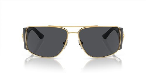 Versace Gold Frame Sunglasses with Dark Grey Lenses