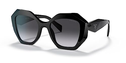 Prada Black Geometric Sunglasses Grey Gradient Lens