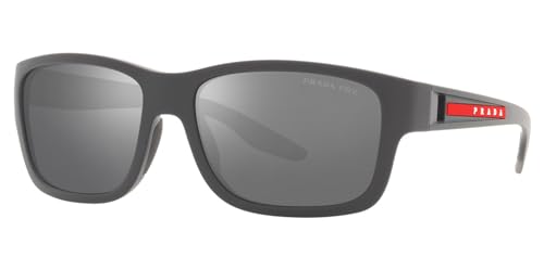 Prada Linea Rossa Men's Round Grey Mirrored Sunglasses