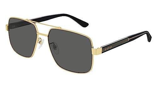 Gucci GG0529S Gold-Black Rectangular Sunglasses