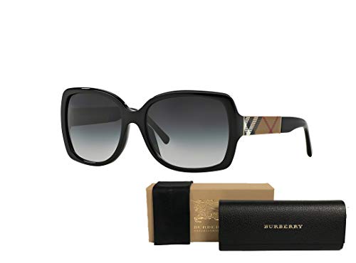 BURBERRY BE4160 34338G 58M Black/Grey Gradient Square Sunglasses For Women