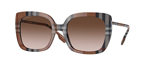 BURBERRY CAROLL BE 4323 400513 Brown Check Plastic Square Sunglasses