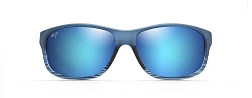 Maui Jim Kaiwi Channel Polarized Sunglasses, Blue/Black Stripe