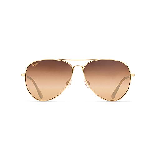 Maui Jim Mavericks Polarized Aviator Sunglasses, Gold/Bronze
