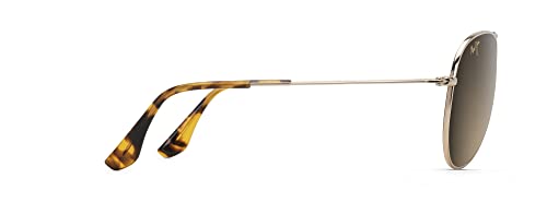 Maui Jim Mavericks Polarized Aviator Sunglasses, Gold/Bronze