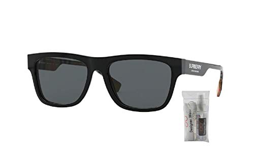 BURBERRY BE4293 377381 56M Black/Polarized Grey Square Sunglasses For Men