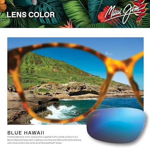 Maui Jim Kahiko Blue Rectangle Sunglasses, Large