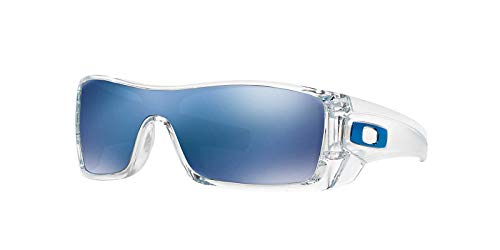 Oakley Men's Clear/Ice Iridium Batwolf Rectangular Sunglasses
