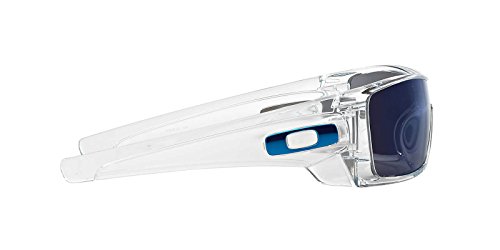 Oakley Men's Clear/Ice Iridium Batwolf Rectangular Sunglasses