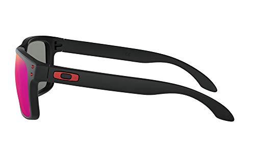 Oakley Holbrook Sunglasses in Matte Black with Red Lens