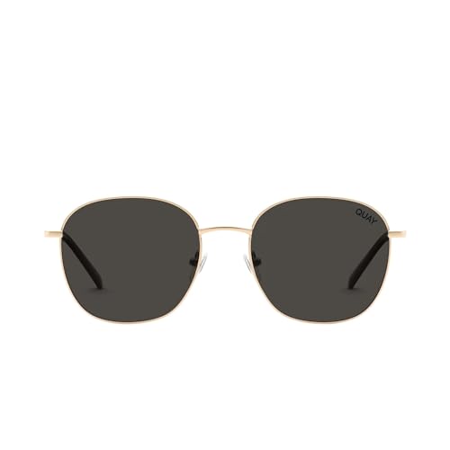 Gold/Smoke Polarized Oversized Round Sunglasses for Women by Quay