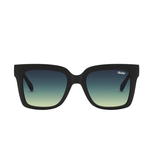 Quay ICY Matte Black Sunglasses Green Lens