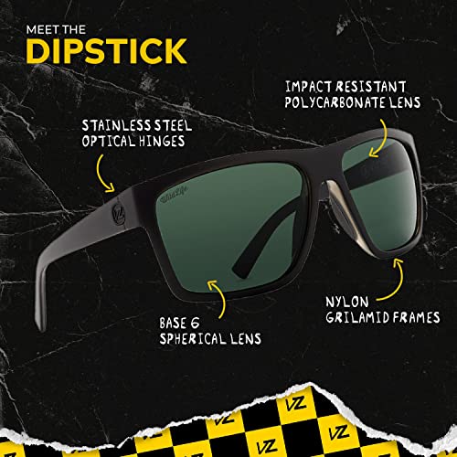 VonZipper Men's Dipstick Sunglasses in Black Satin/Wild Vintage Grey