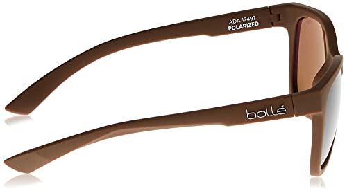 Bolle Matte Brown Polarized Square Sunglasses, One Size