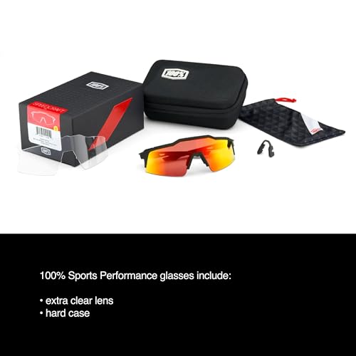 100% HYPERCRAFT Sport Performance Frameless Sunglasses (Matte Oxyfire - Smoke Lens)