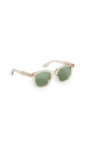 Champagne/Semi-Flat Pure Green GARRETT LEIGHT Calabar Sunglasses