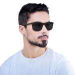 Armani Men's Square Sunglasses, Black/Grey, 56 mm