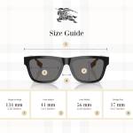 BURBERRY BE4293 377381 56M Black/Polarized Grey Square Sunglasses For Men