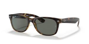 Ray-Ban RB2132 Wayfarer Sunglasses, Tortoise/Polarized Green, 55 mm
