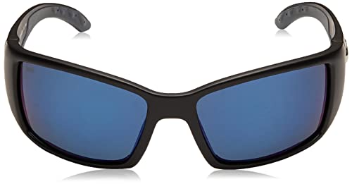 Costa Del Mar Men's Polarized Blackfin Sunglasses, Matte Black/Grey Blue