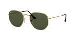 Ray-Ban Hexagonal Flat Lens Sunglasses, Gold/G-15 Green
