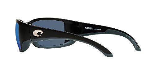 Costa Del Mar Men's Polarized Blackfin Sunglasses, Matte Black/Grey Blue